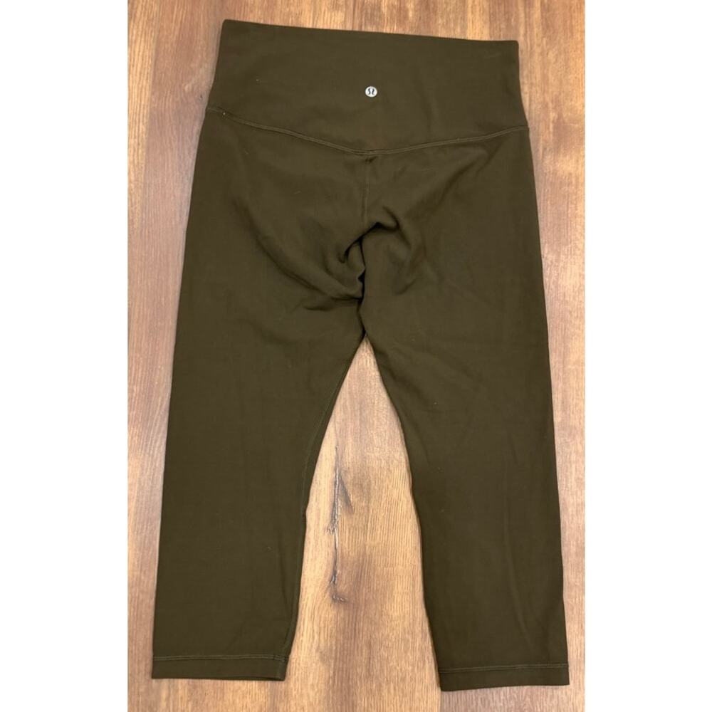 Lululemon Align Crop Leggings 21" Dark Olive Green size 10 - Picture 5 of 8